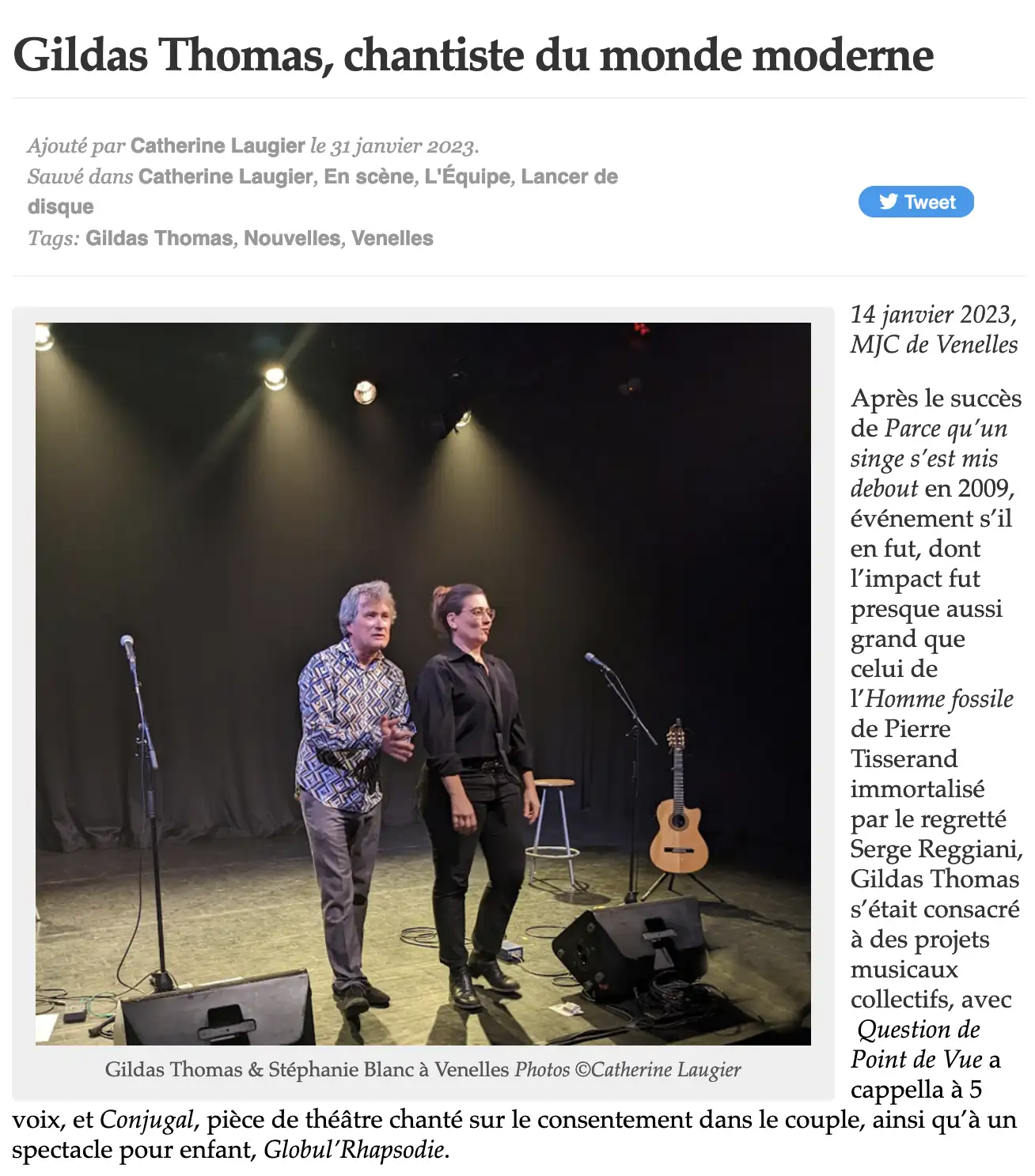 Article « Gildas Thomas, chantiste du monde moderne » sur nosenchanteurs.eu