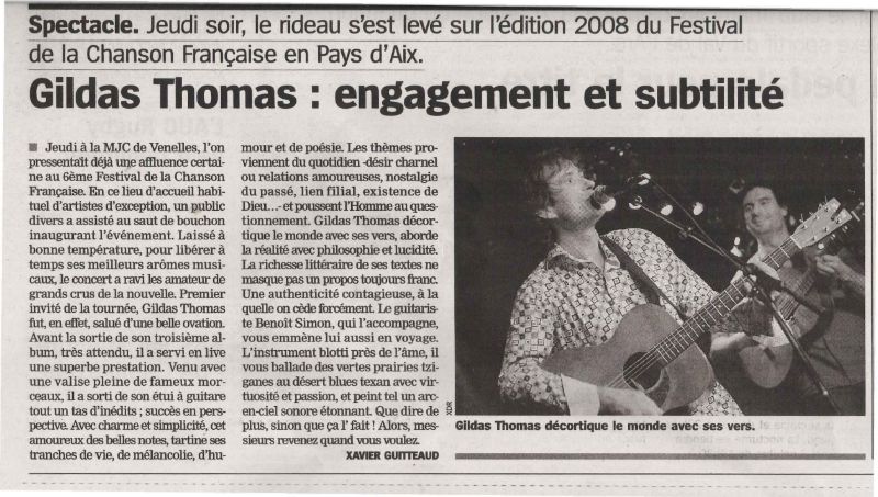 Article de presse sur Gildas Thomas 14