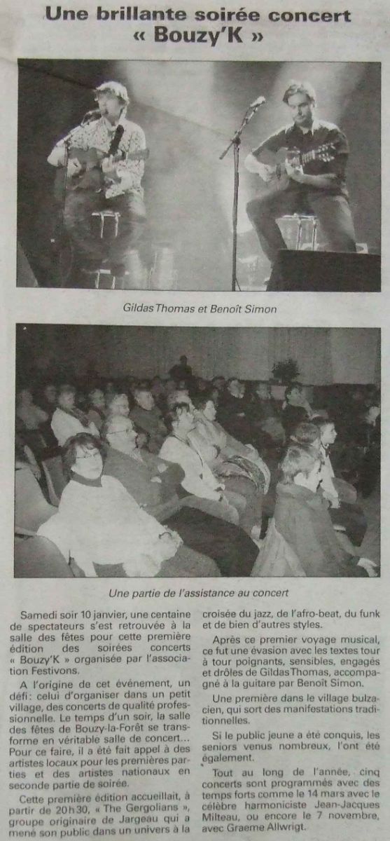 Article de presse sur Gildas Thomas 9