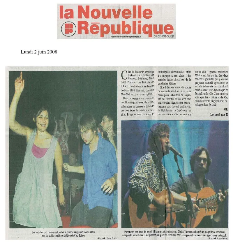 Article de presse sur Gildas Thomas 10