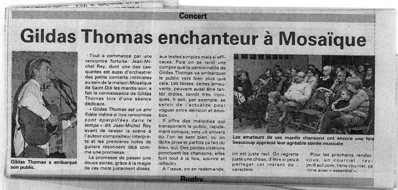 Article de presse sur Gildas Thomas 11