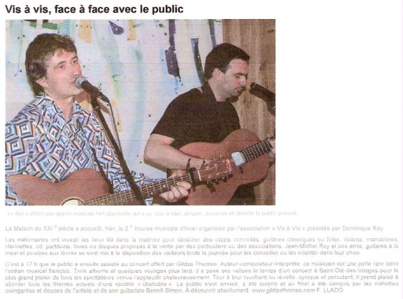 Article de presse sur Gildas Thomas 7