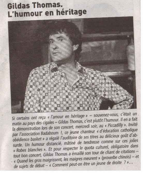 Article de presse sur Gildas Thomas 4