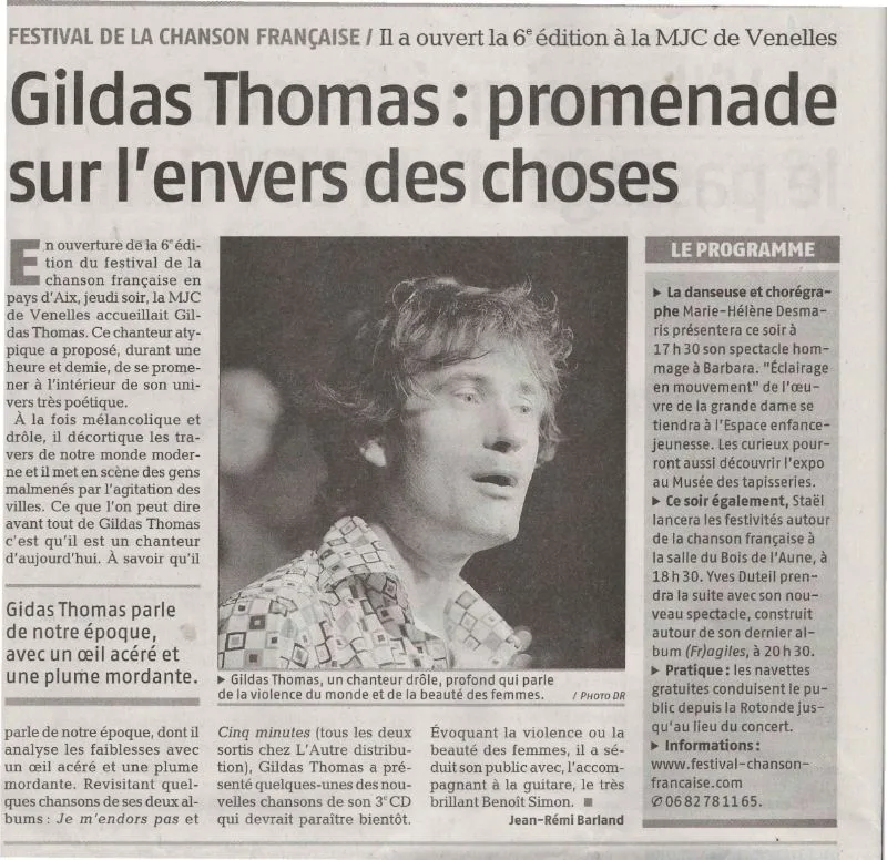 Article de presse sur Gildas Thomas 15